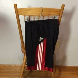 Adidas Black and Red Athletic Shorts